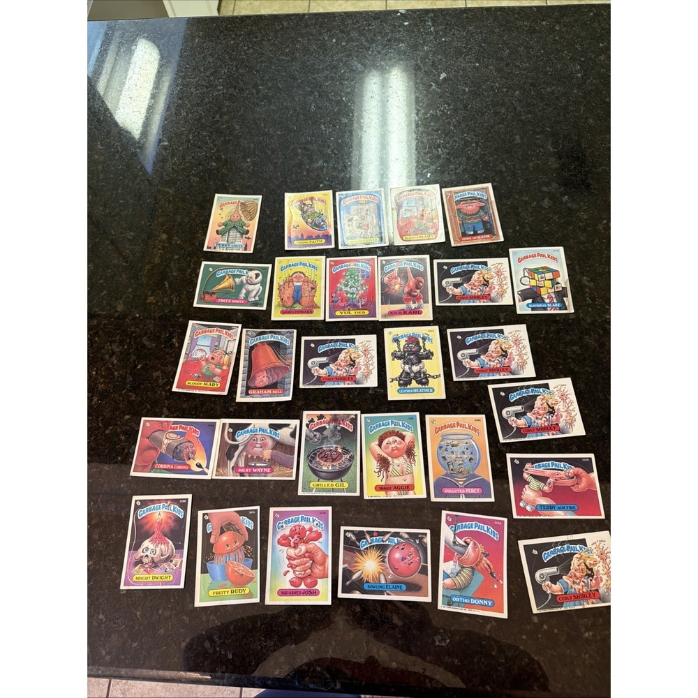 Vintage 1980s Garbage Pail Kids Cards Stickers Puzzle Lot Of 29 Nostalgic